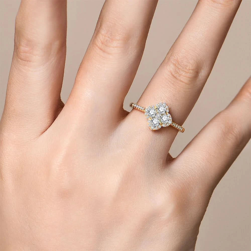 Moissanite Clover Ring - The Fourfold Promise