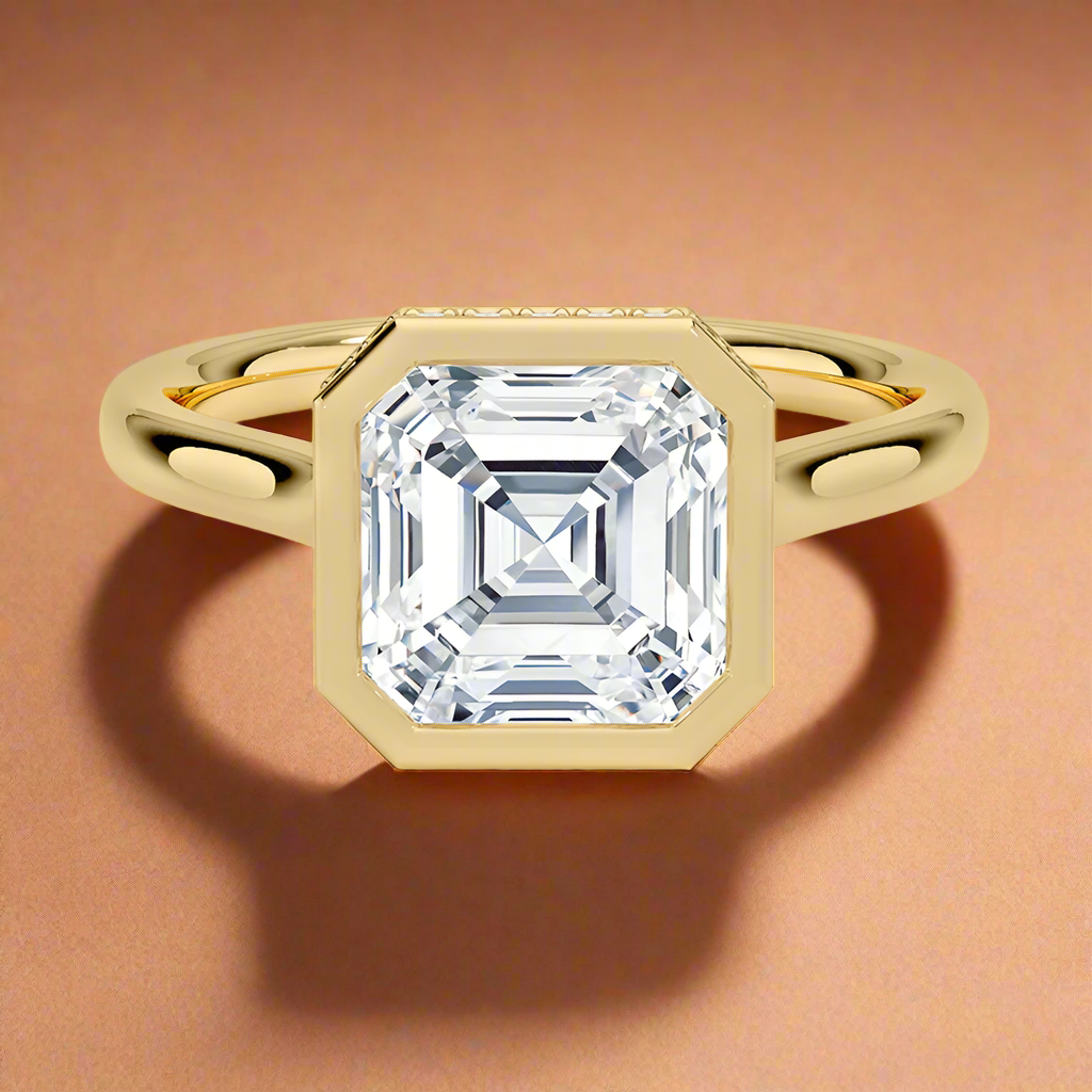Abbraccio Hidden Halo - Asscher Cut Engagement Ring