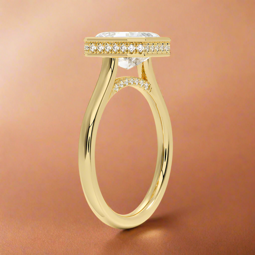 Abbraccio Hidden Halo - Asscher Cut Engagement Ring
