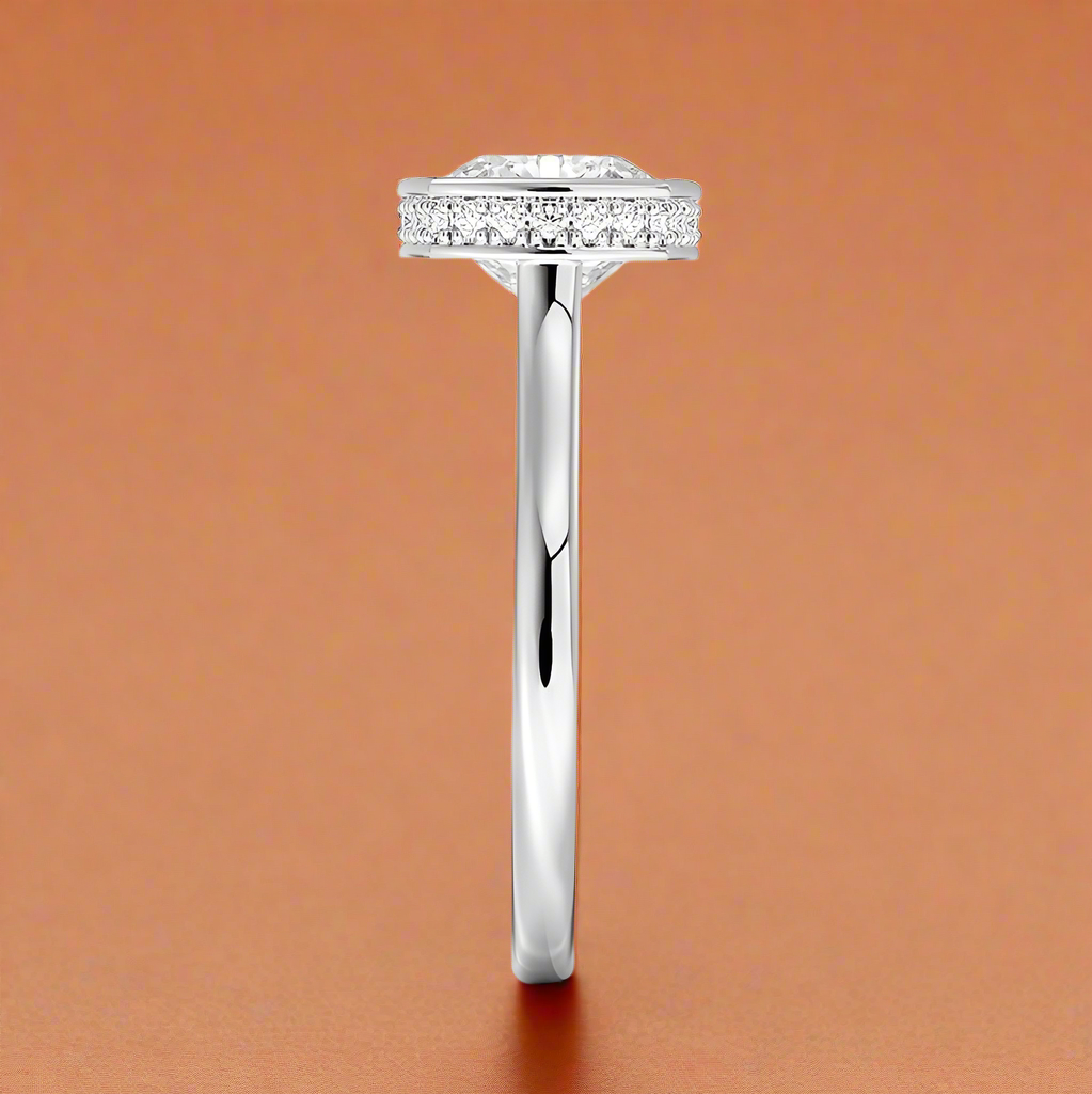 Abbraccio Hidden Halo - Cushion Cut Engagement Ring