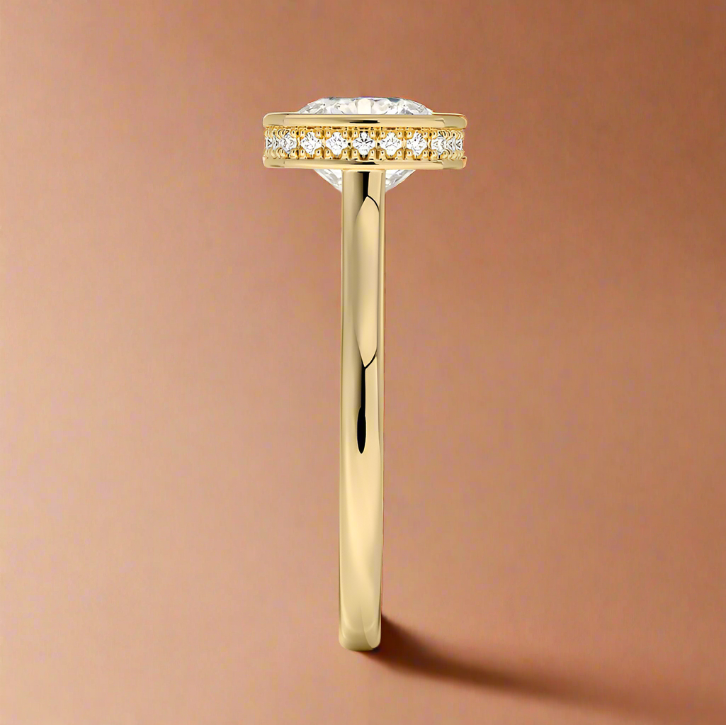 Abbraccio Hidden Halo - Cushion Cut Engagement Ring