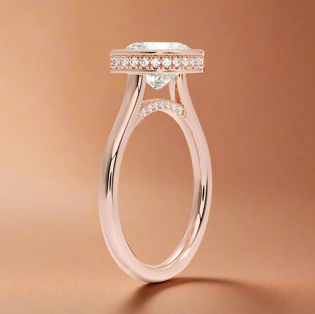 Abbraccio Hidden Halo - Cushion Cut Engagement Ring