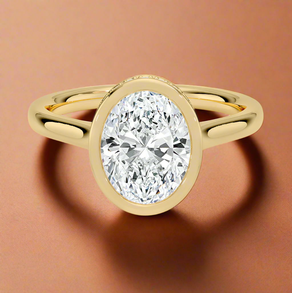 Abbraccio Hidden Halo - Oval Cut Engagement Ring