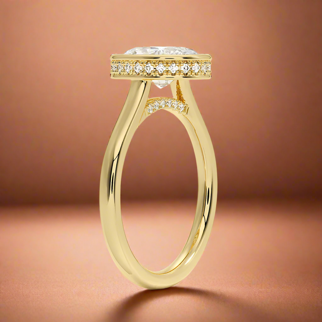Abbraccio Hidden Halo - Oval Cut Engagement Ring