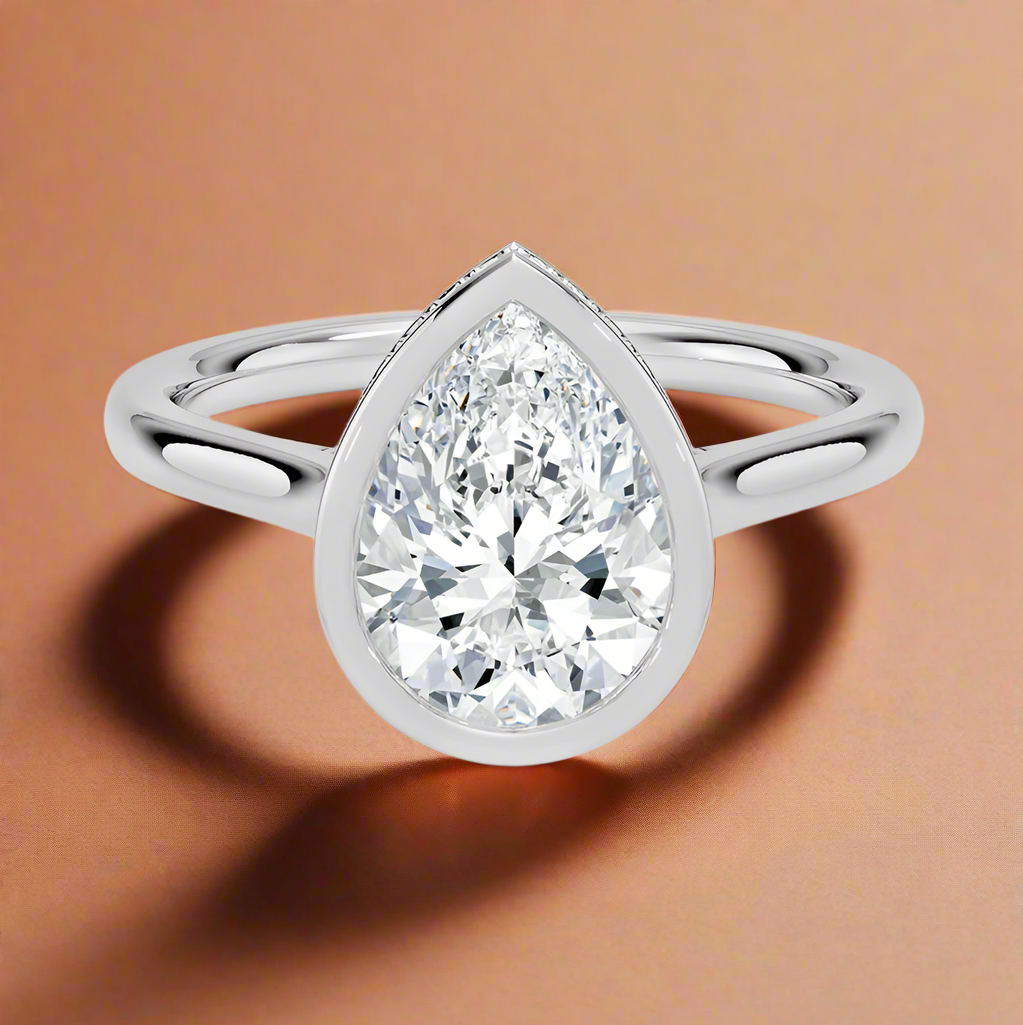 Abbraccio Hidden Halo - Pear Cut Engagement Ring