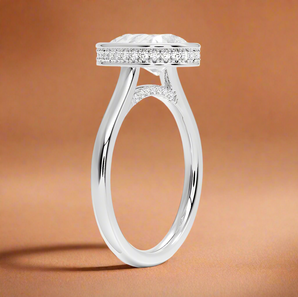 Abbraccio Hidden Halo - Pear Cut Engagement Ring