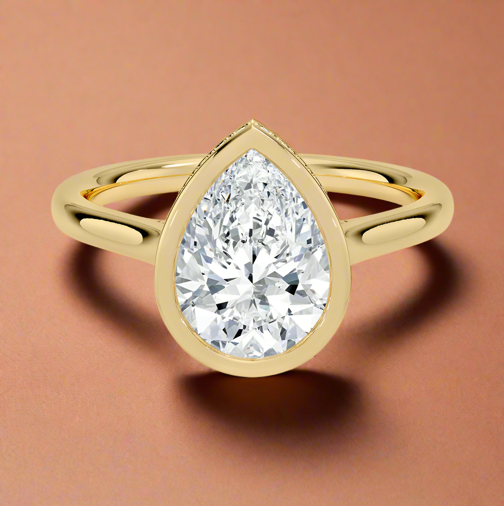 Abbraccio Hidden Halo - Pear Cut Engagement Ring