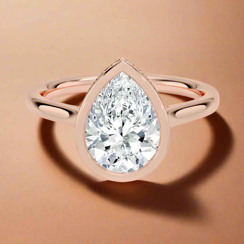 Abbraccio Hidden Halo - Pear Cut Engagement Ring