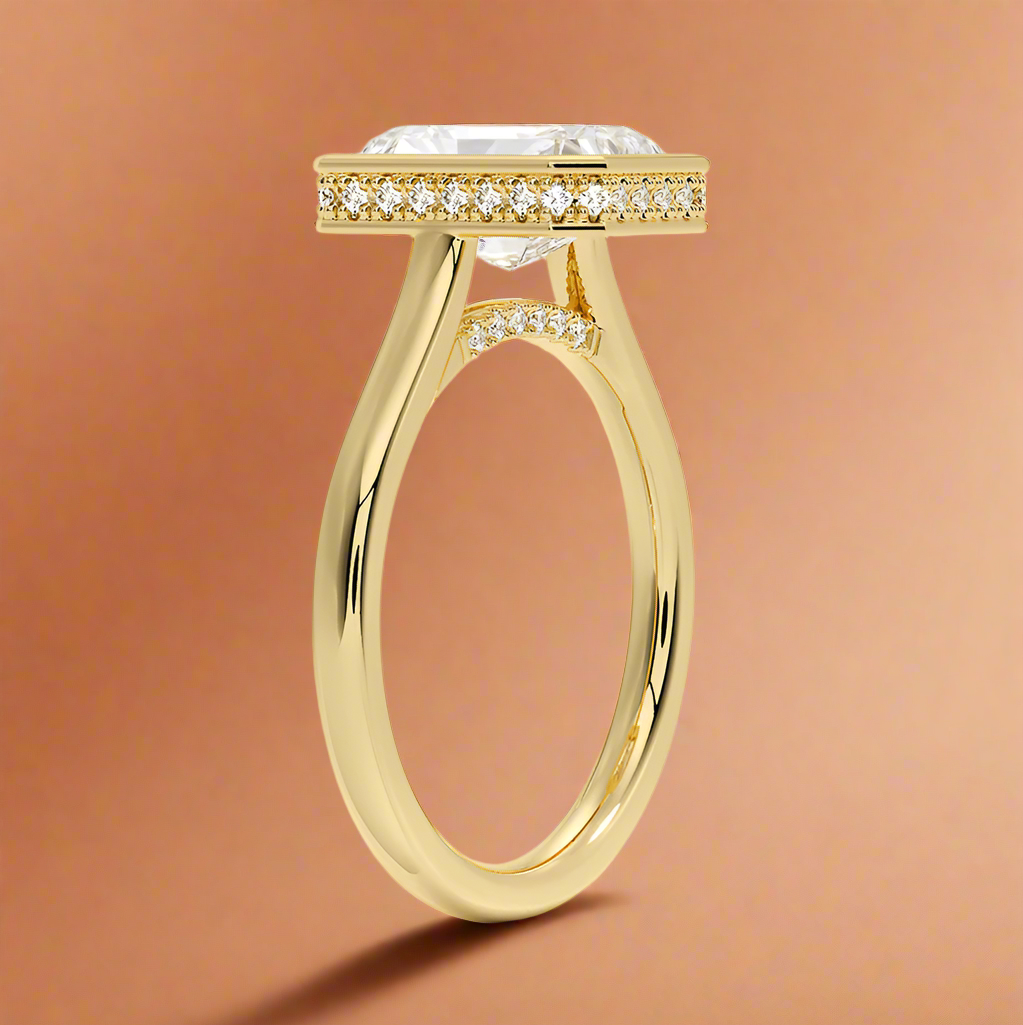Abbraccio Hidden Halo - Radiant Cut Engagement Ring