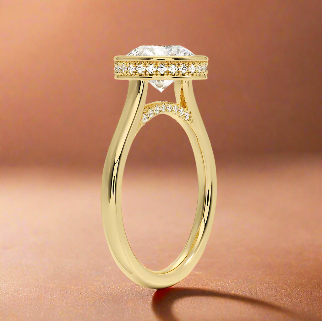 Abbraccio Hidden Halo - Round Cut Engagement Ring