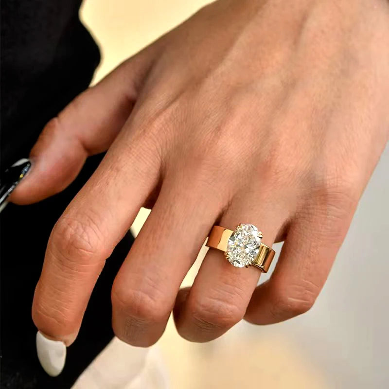 The Monarch Oval Ring - 4.5 Carat Oval Cut Moissanite Statement Ring