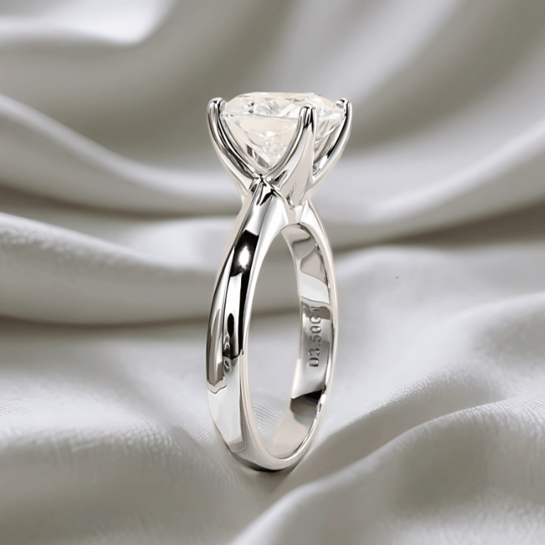 Cushion-Cut 3.5ct D-Colorless VVS1 Moissanite Engagement Ring - Diamond Alternative