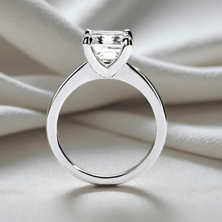 Asscher-Cut 3ct D-Colourless VVS1 Moissanite Engagement Ring - Luxury Diamond Alternative