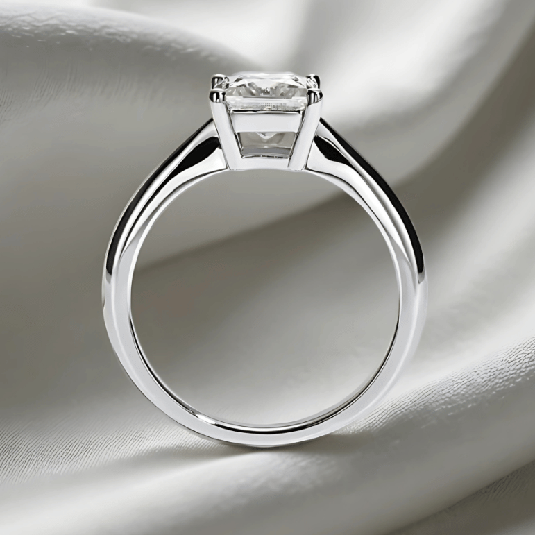 Princess-Cut 1.2ct Moissanite Ring with 18K White Gold Finish