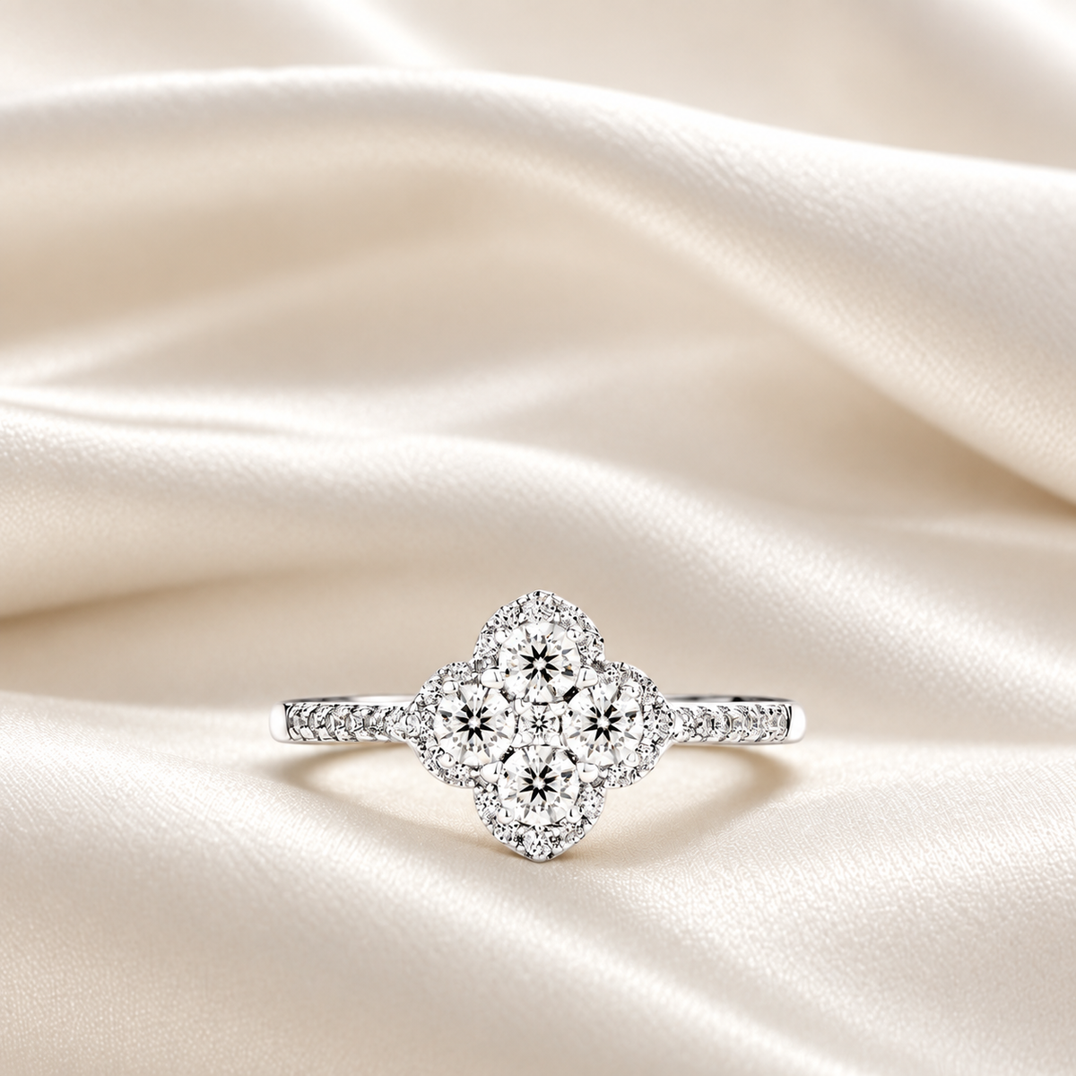 Moissanite Clover Ring - The Fourfold Promise