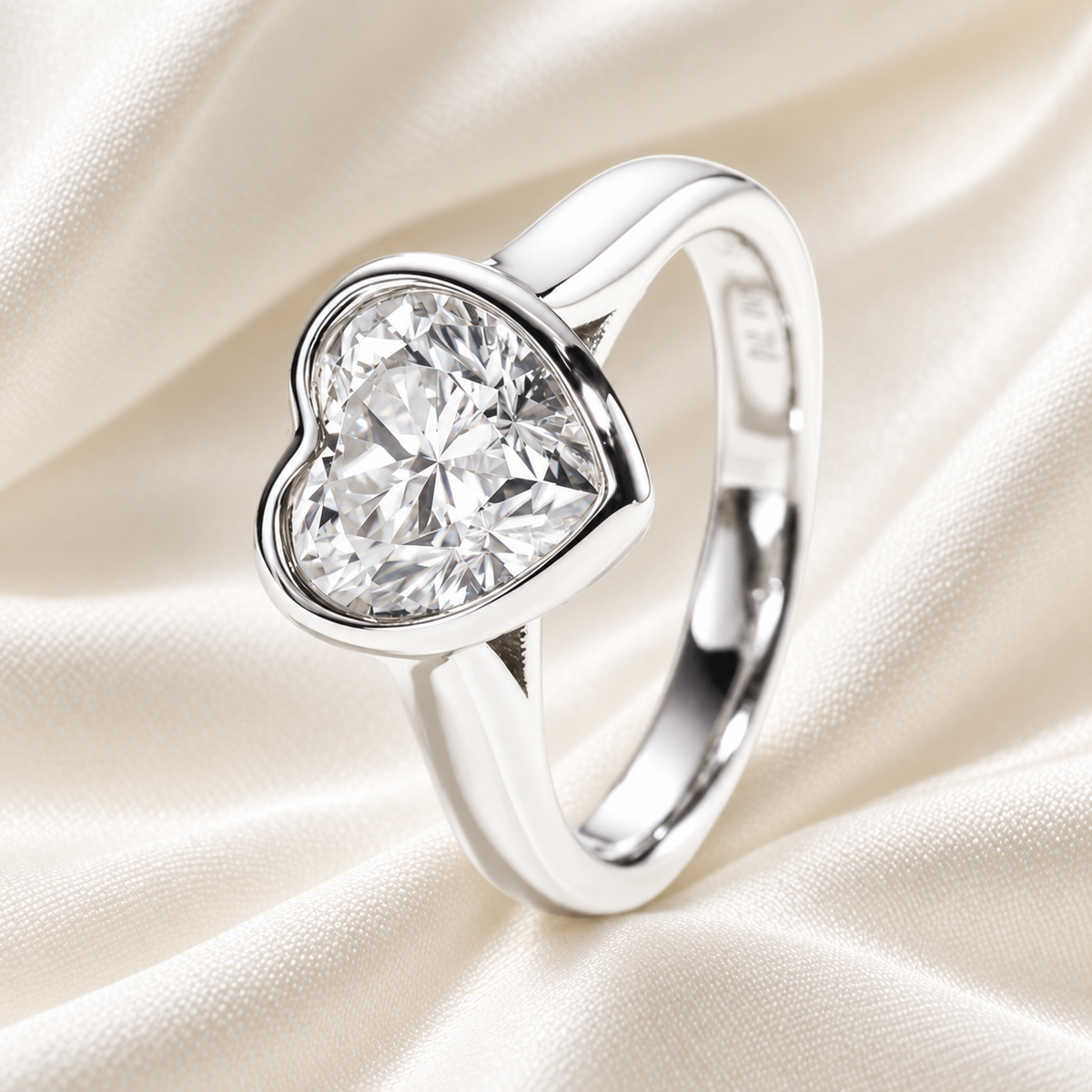 Eternal Heart 3ct Bezel-Set Moissanite Ring