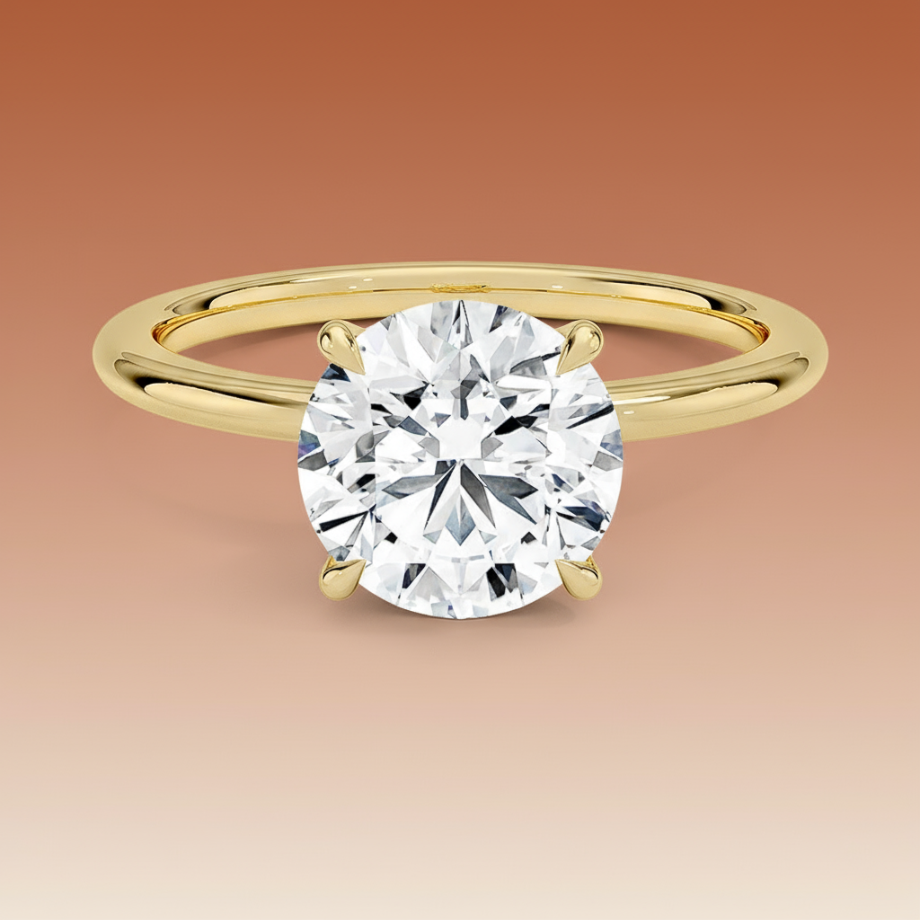 La Terra - Round Cut Moissanite Engagement Ring