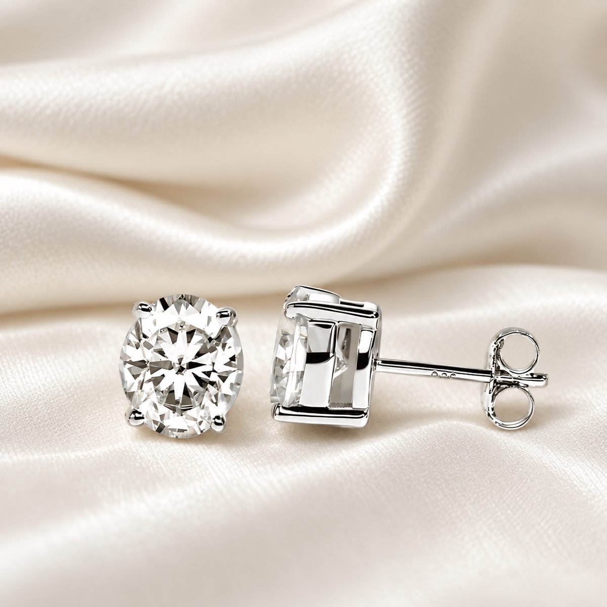 Oval-Cut Moissanite Stud Earrings | D-Colourless VVS1 with 10K Gold Hypoallergenic Posts