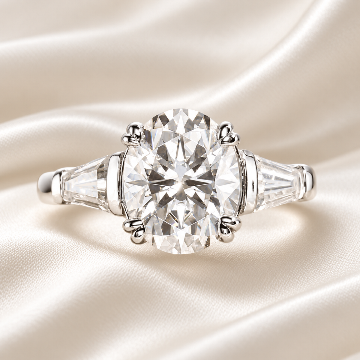 Oval 3.8 Total Carat - Trilogy Ring