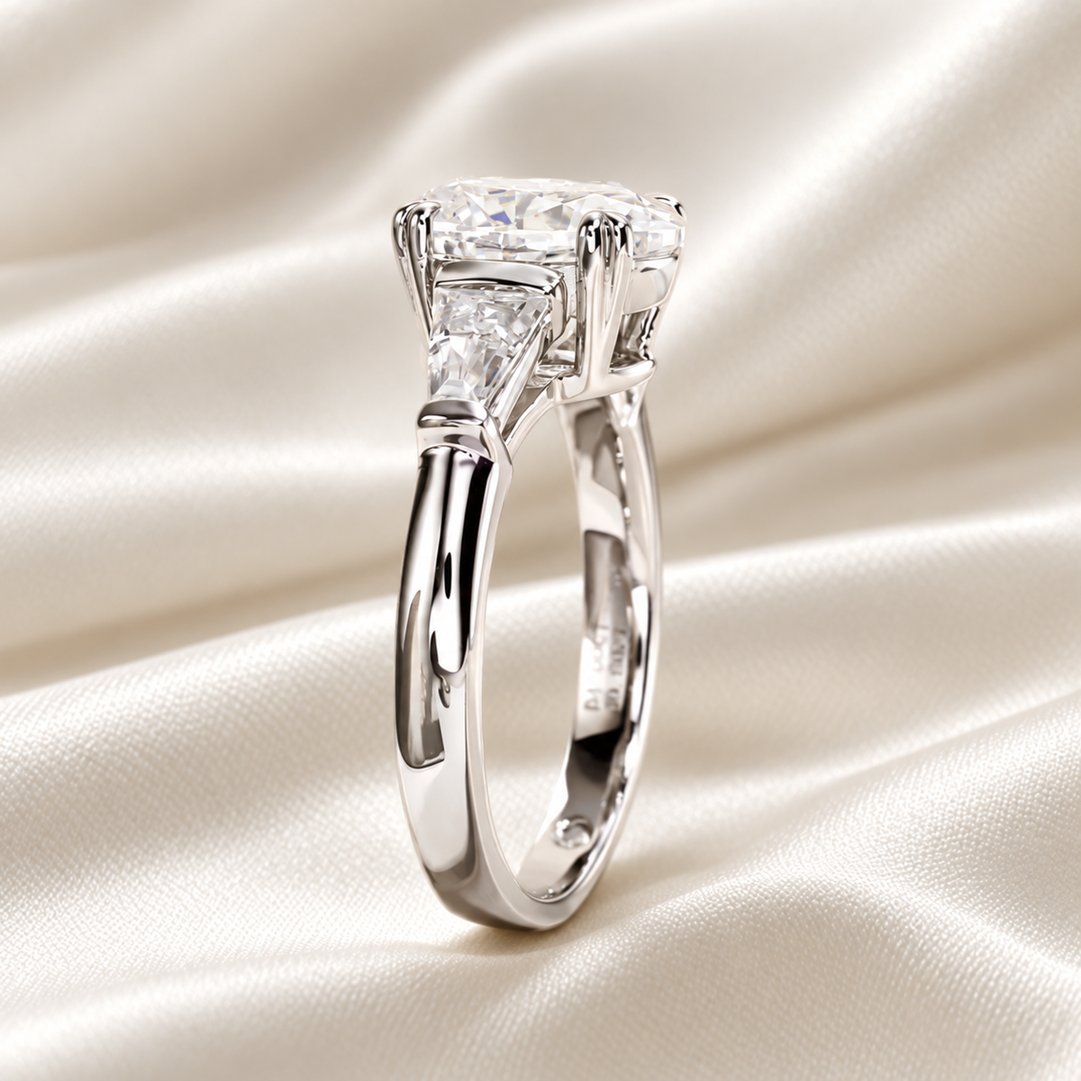 Oval 3.8 Total Carat - Trilogy Ring