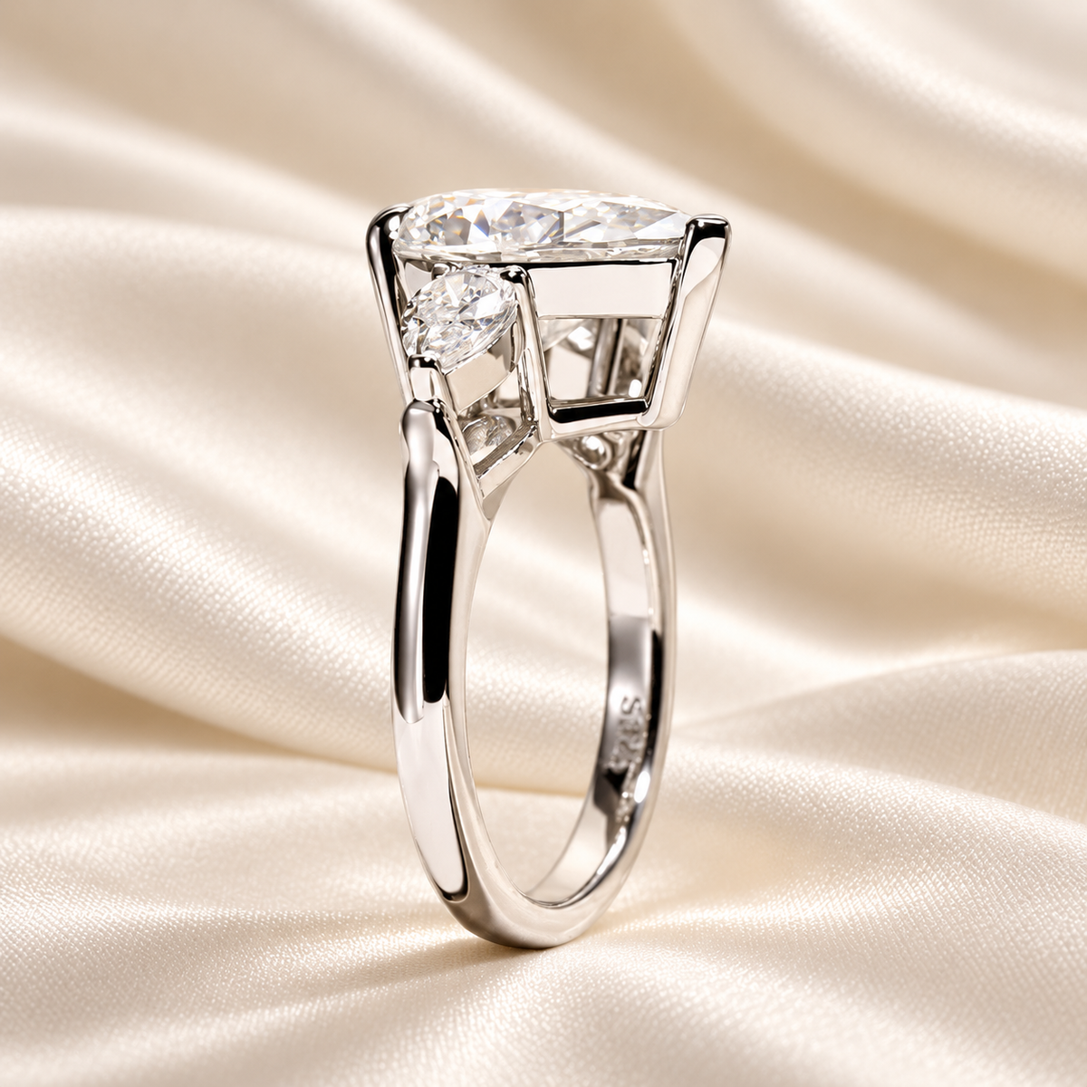 Pear 6.0 Total Carat - Trilogy Ring