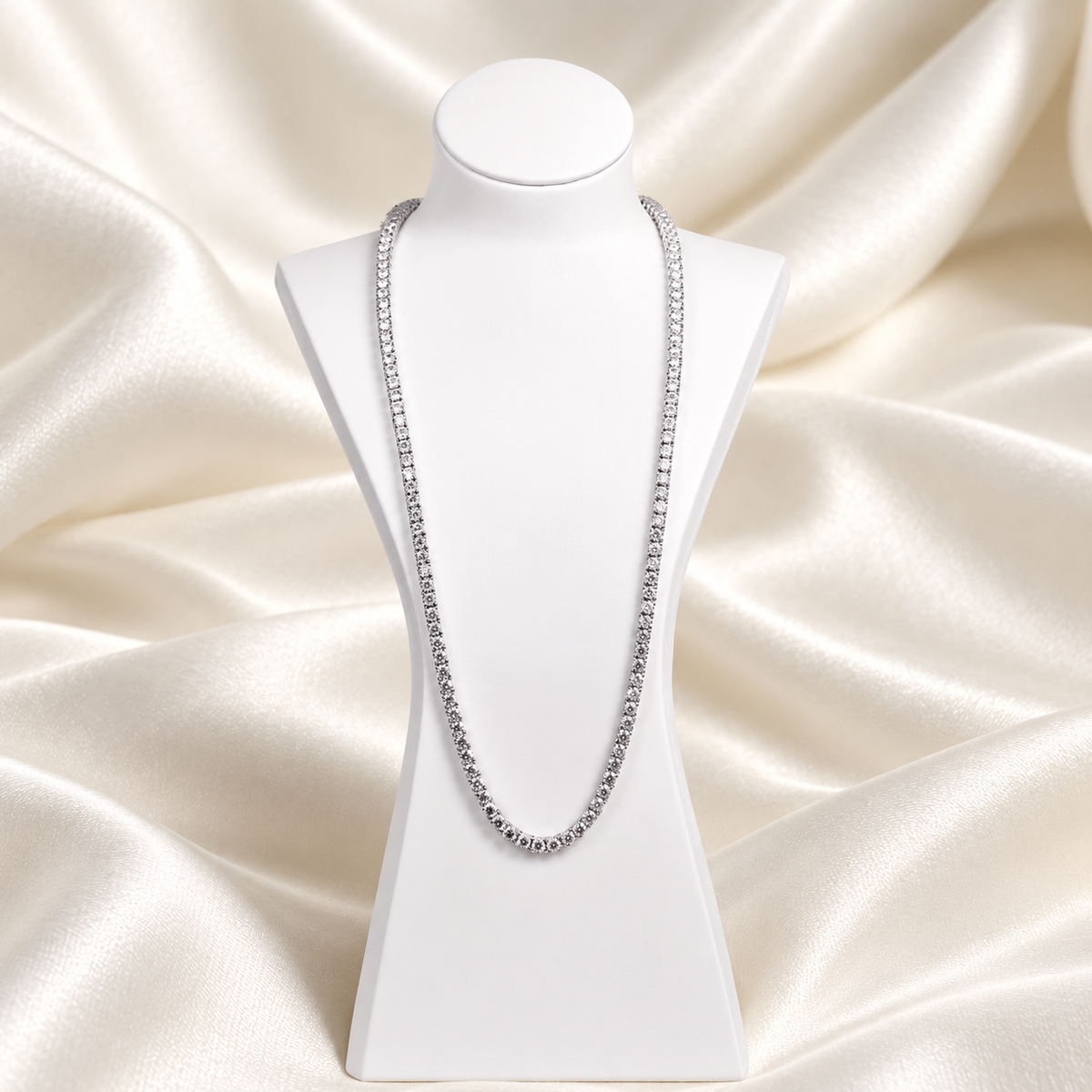 4mm Moissanite Tennis Necklace | 0.3ct Stones in Multiple Lengths
