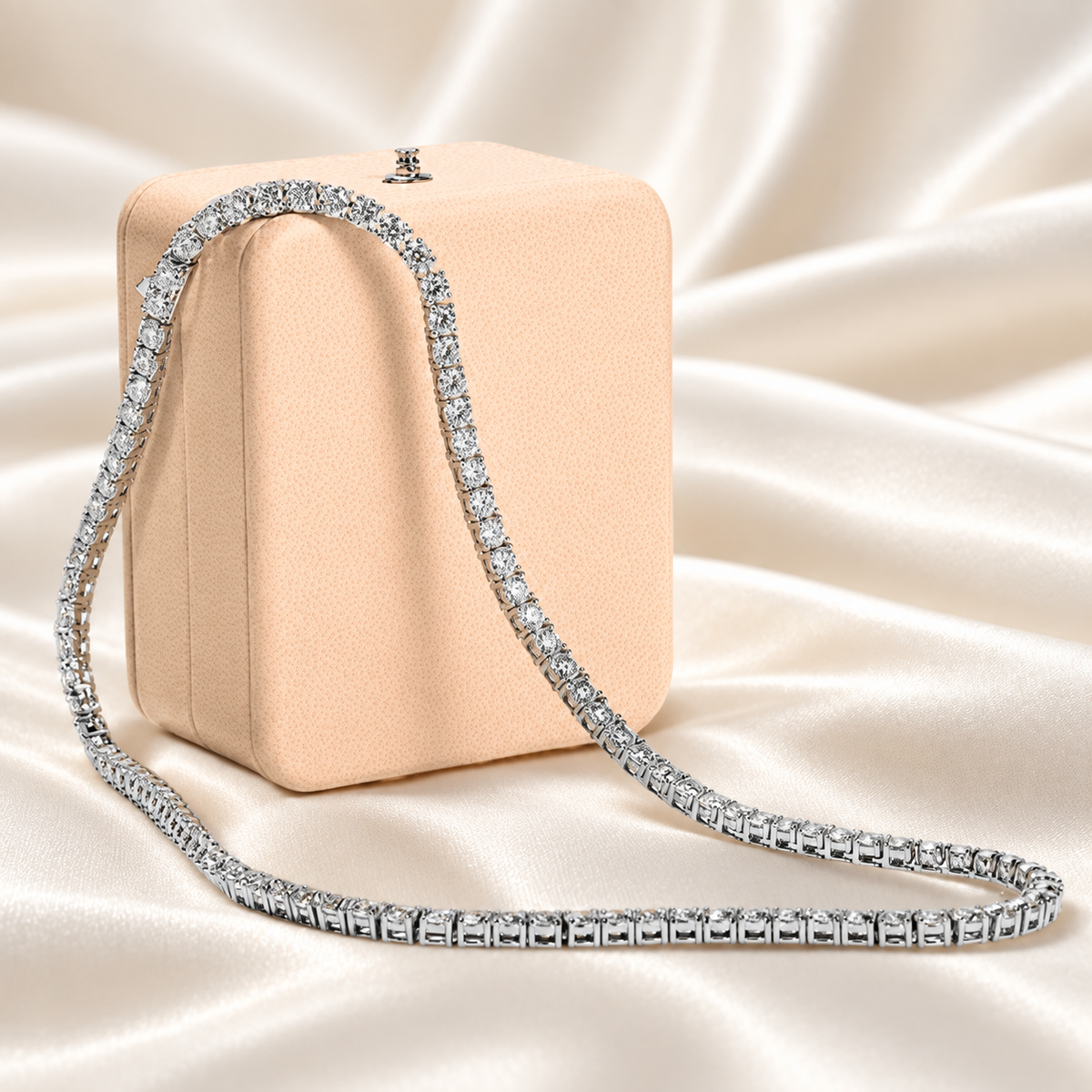 4mm Moissanite Tennis Necklace | 0.3ct Stones in Multiple Lengths