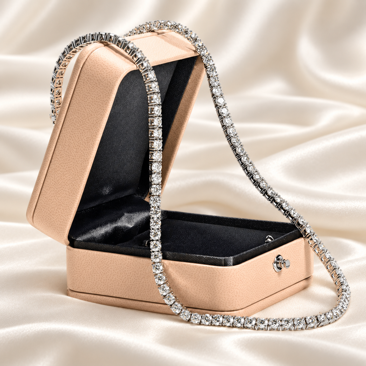 4mm Moissanite Tennis Necklace | 0.3ct Stones in Multiple Lengths