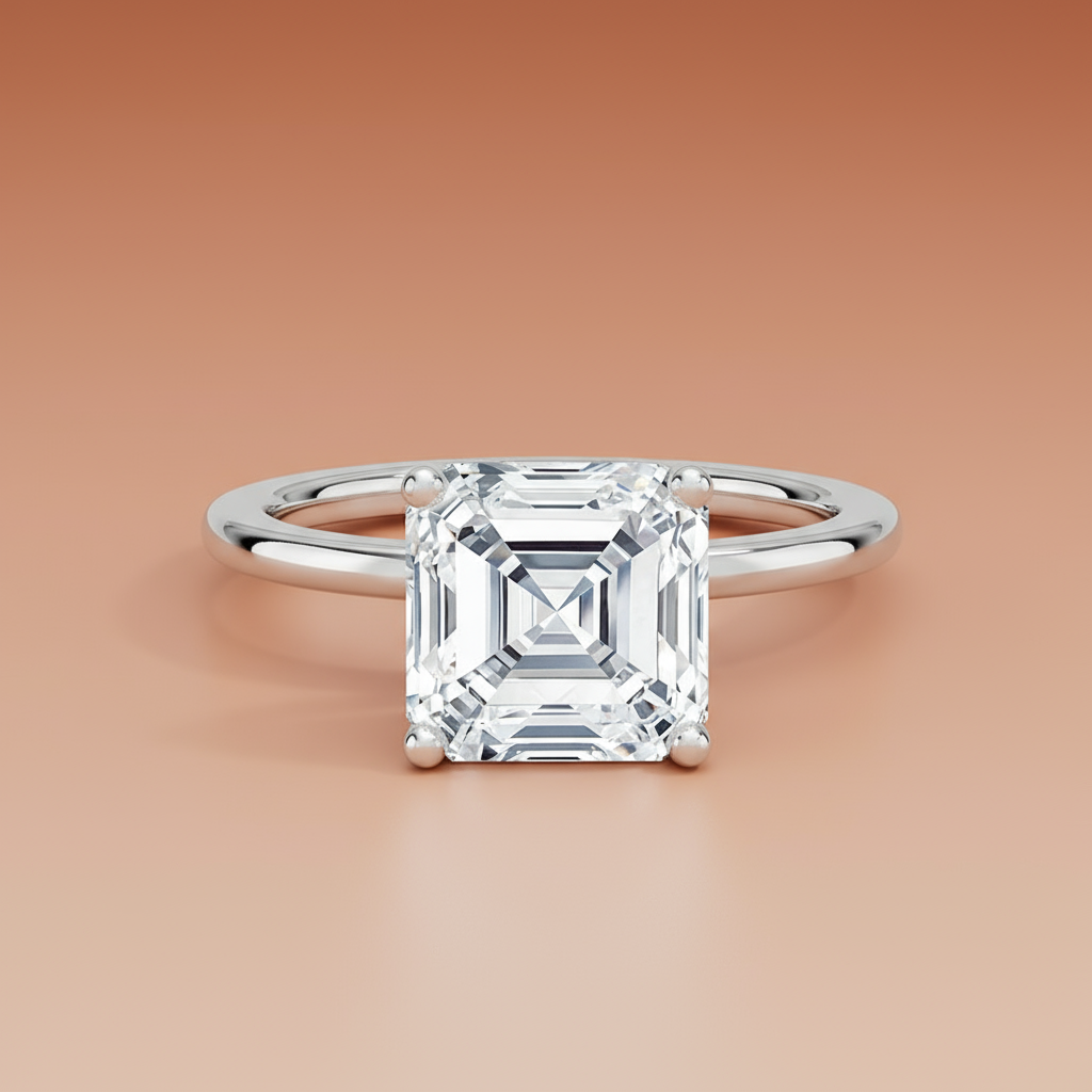 Venere - Asscher Cut Moissanite Engagement Ring