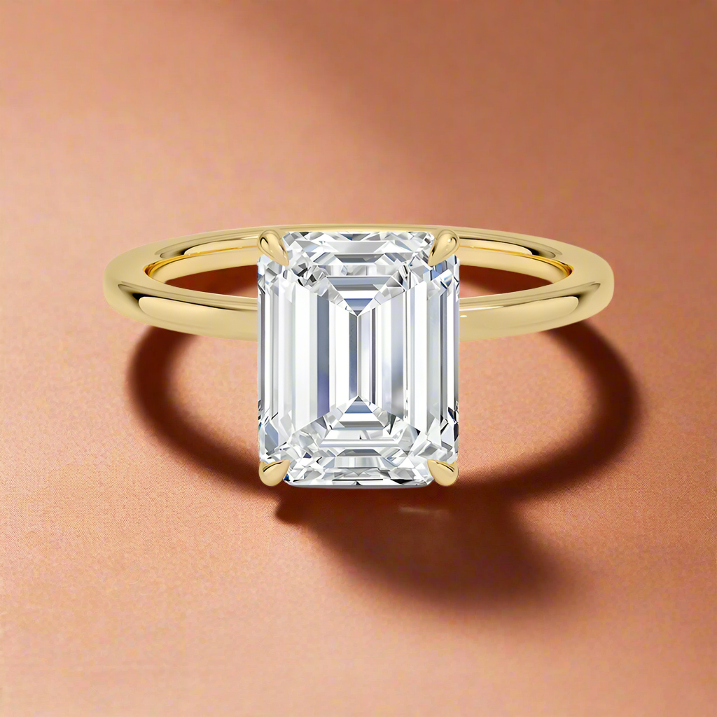 Amanti - Emerald Cut Moissanite Engagement Ring