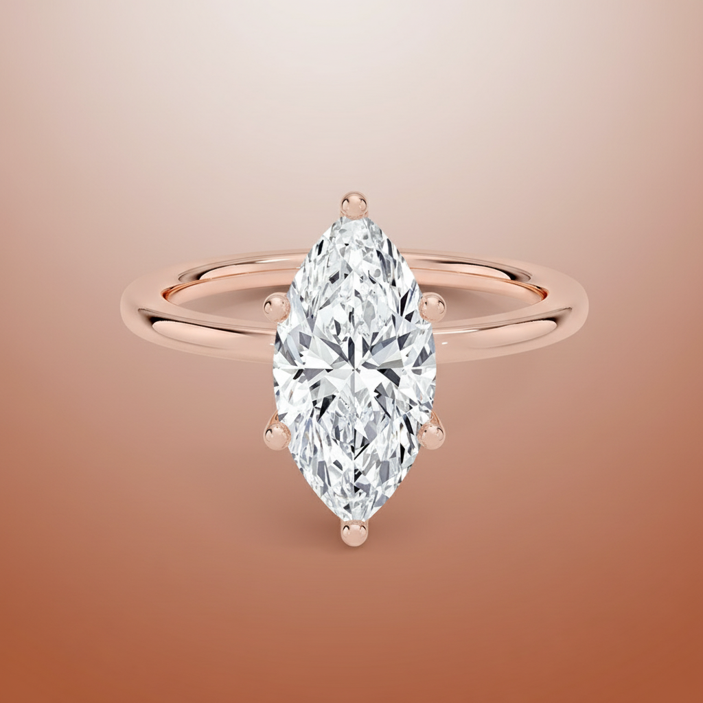 Venere - Marquise Cut Moissanite Engagement Ring