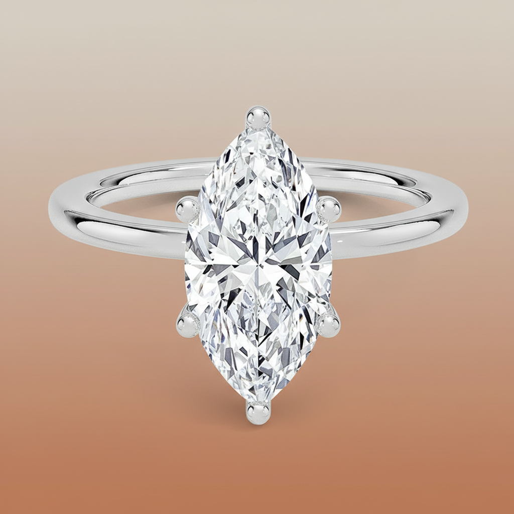 Venere - Marquise Cut Moissanite Engagement Ring