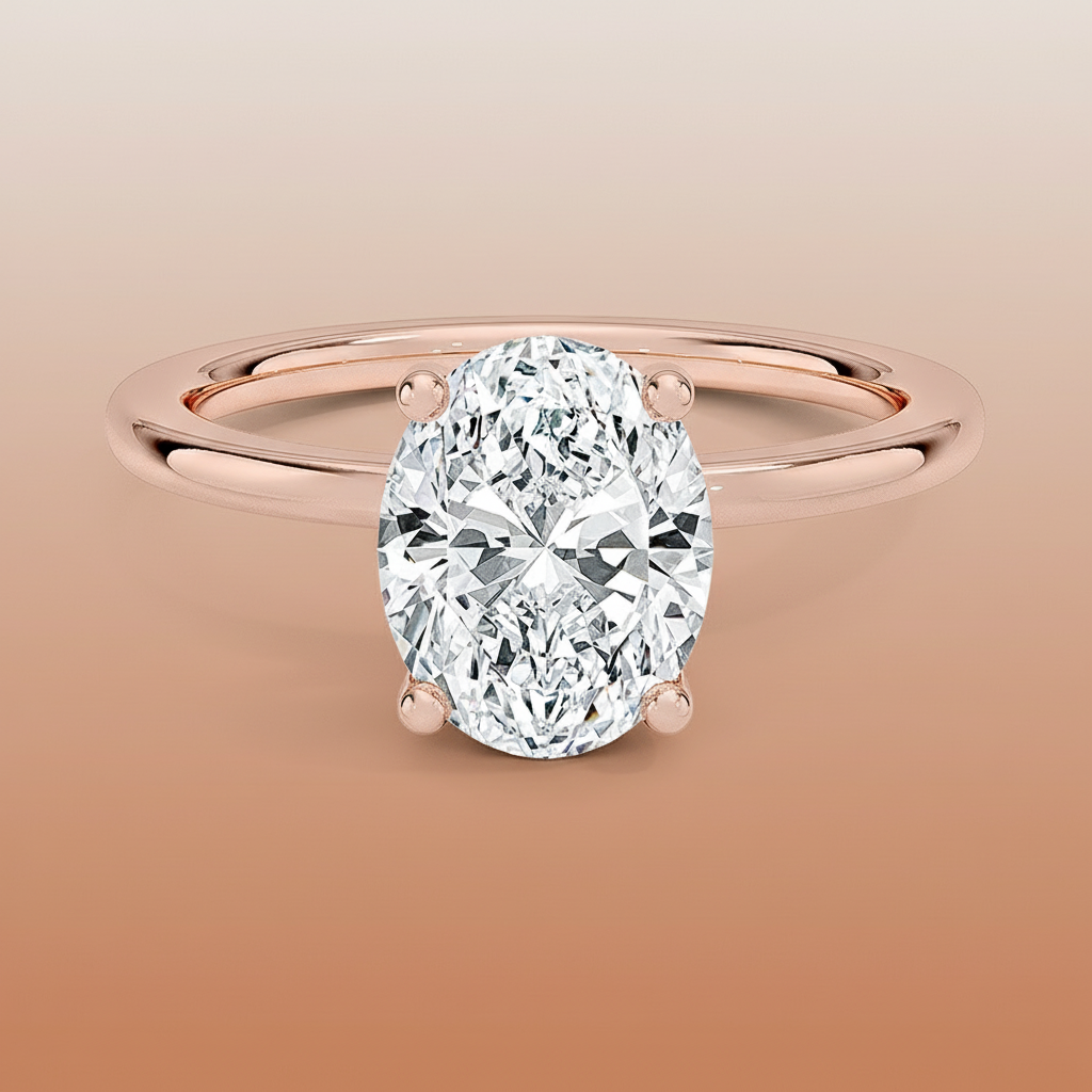 Venere - Oval Cut Moissanite Engagement Ring