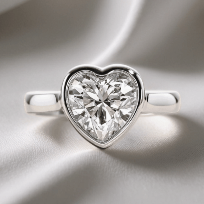 Eternal Heart 3ct Bezel-Set Moissanite Ring