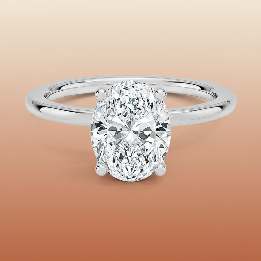 Venere - Oval Cut Moissanite Engagement Ring