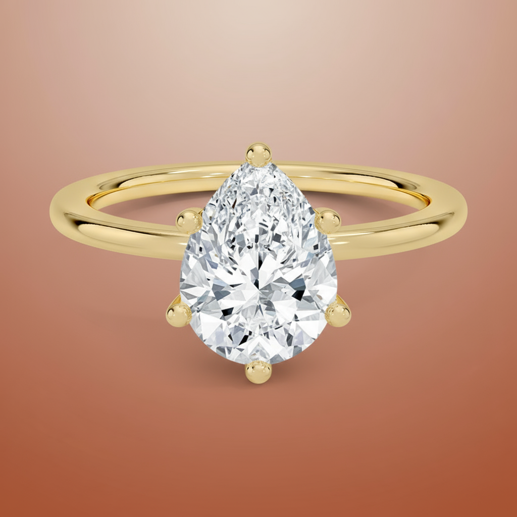 Venere - Pear Cut Moissanite Engagement Ring
