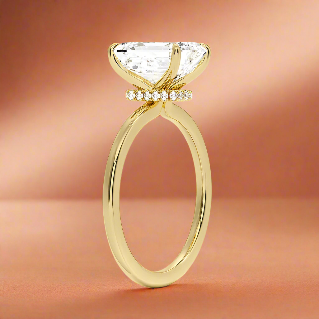 Amanti - Emerald Cut Moissanite Engagement Ring