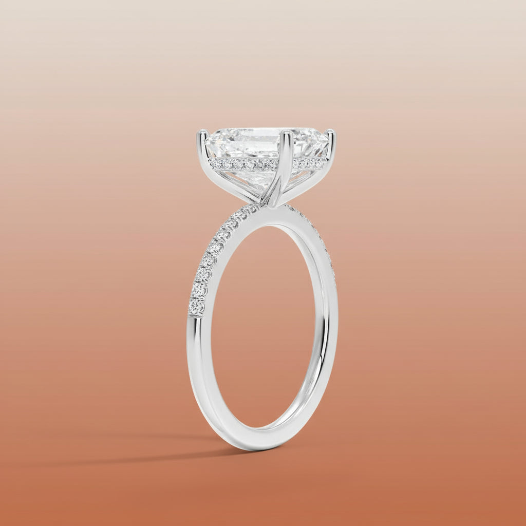 Venere - Emerald Cut Moissanite Engagement Ring