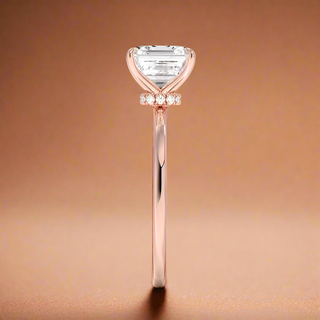 Amanti - Asscher Cut Moissanite Engagement Ring
