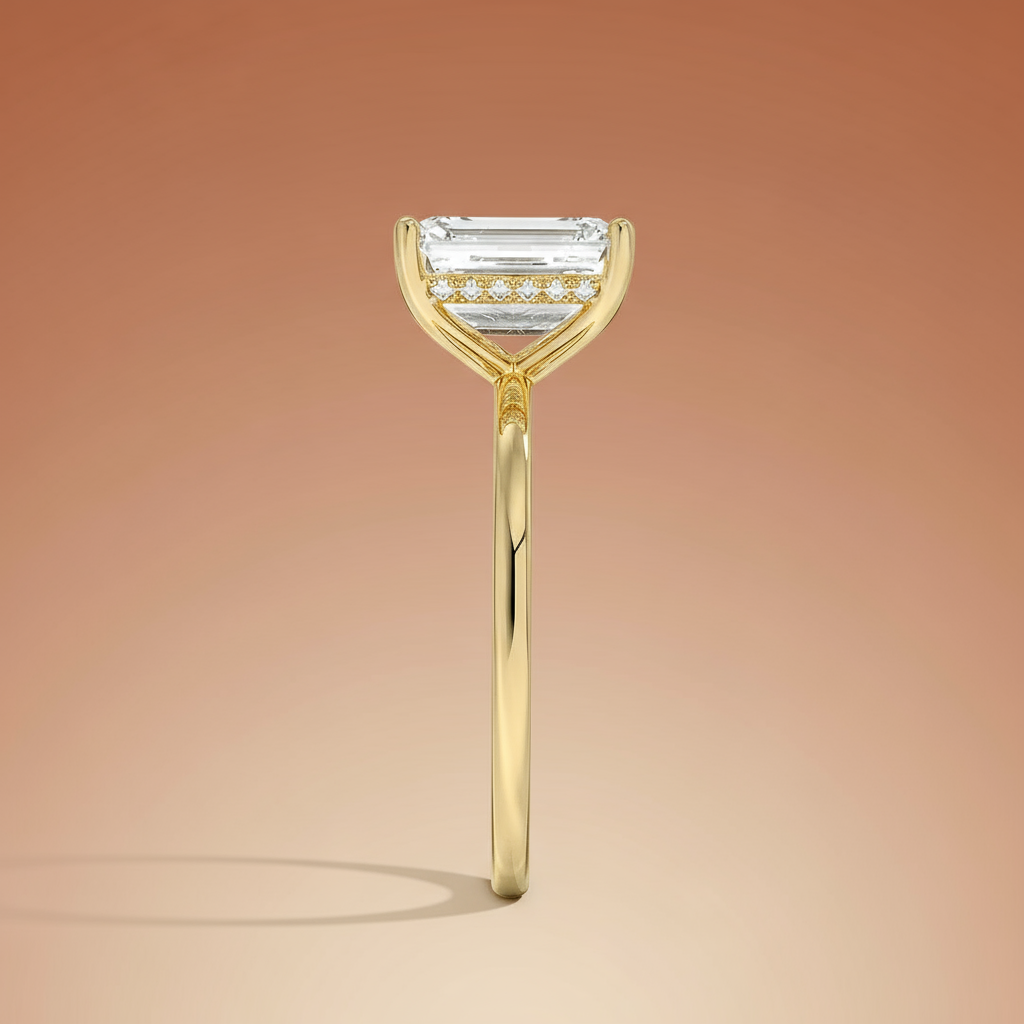 Venere - Emerald Cut Moissanite Engagement Ring