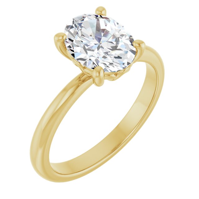 18K Yellow Solitaire Engagement Ring Mounting