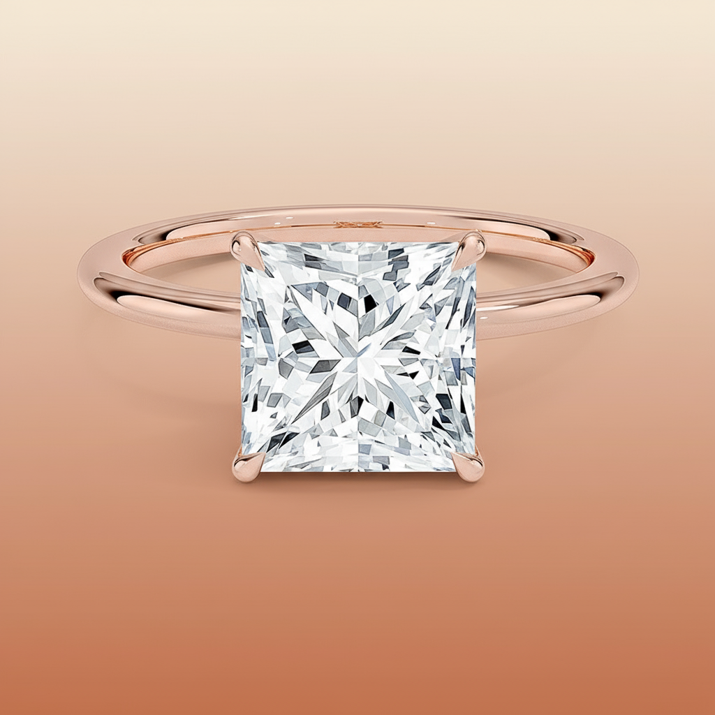 La Terra - Princess Cut Moissanite Engagement Ring
