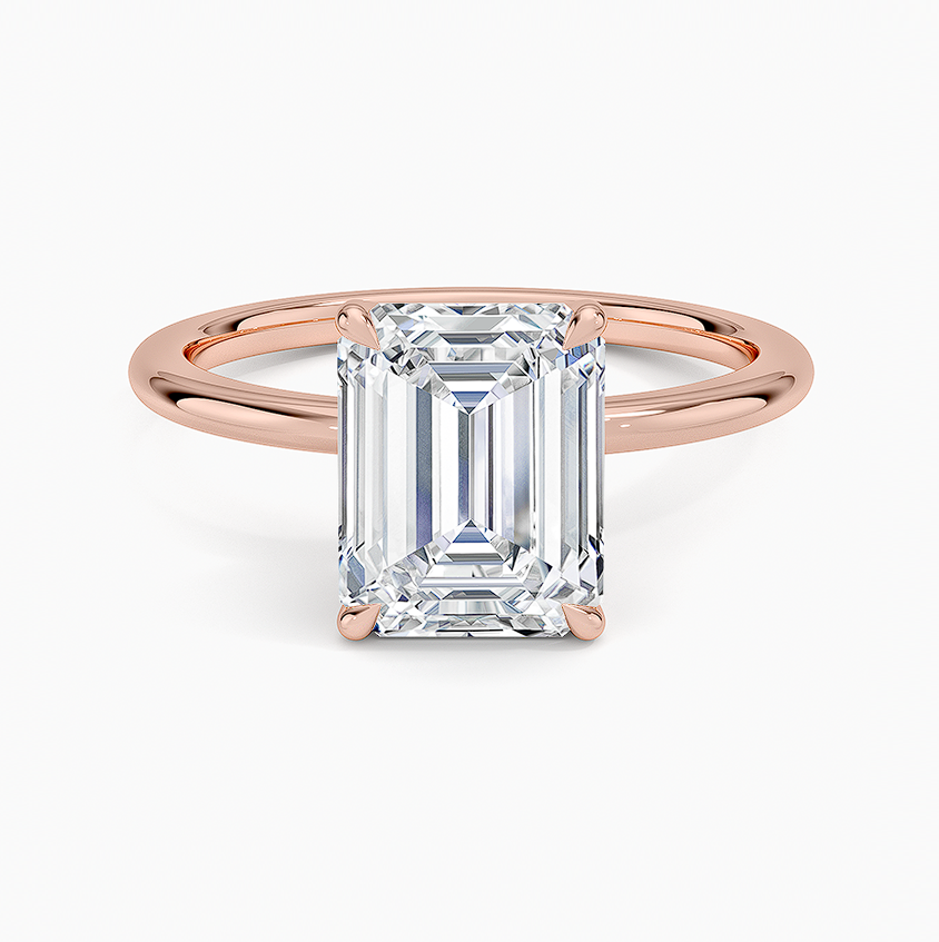 La Terra - Emerald Cut Moissanite Engagement Ring