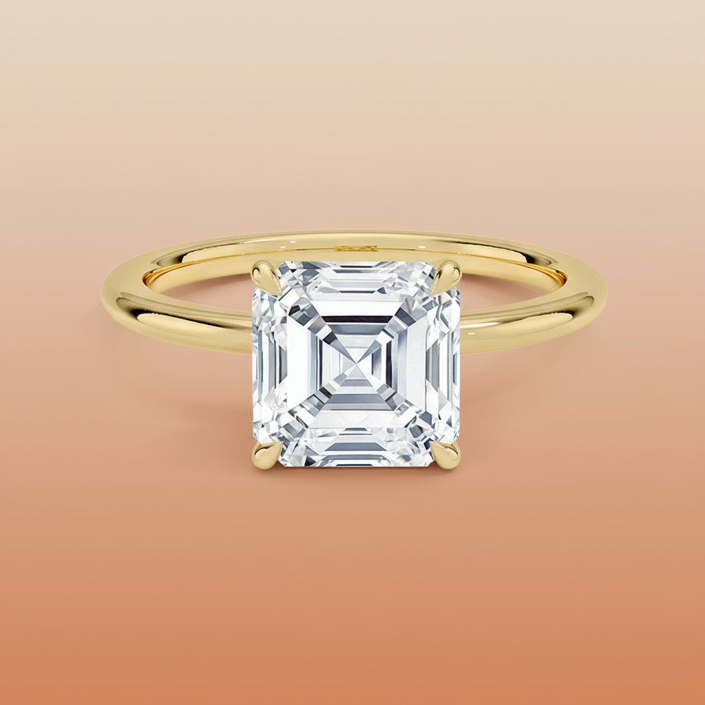 La Terra - Asshcher Cut Moissanite Engagement Ring