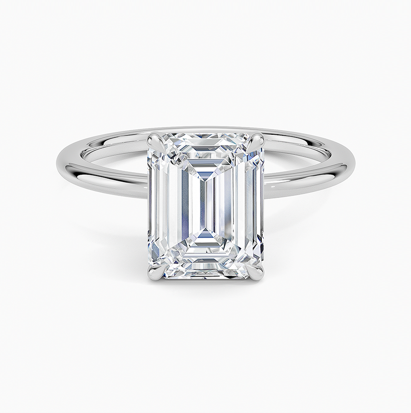 La Terra - Emerald Cut Moissanite Engagement Ring