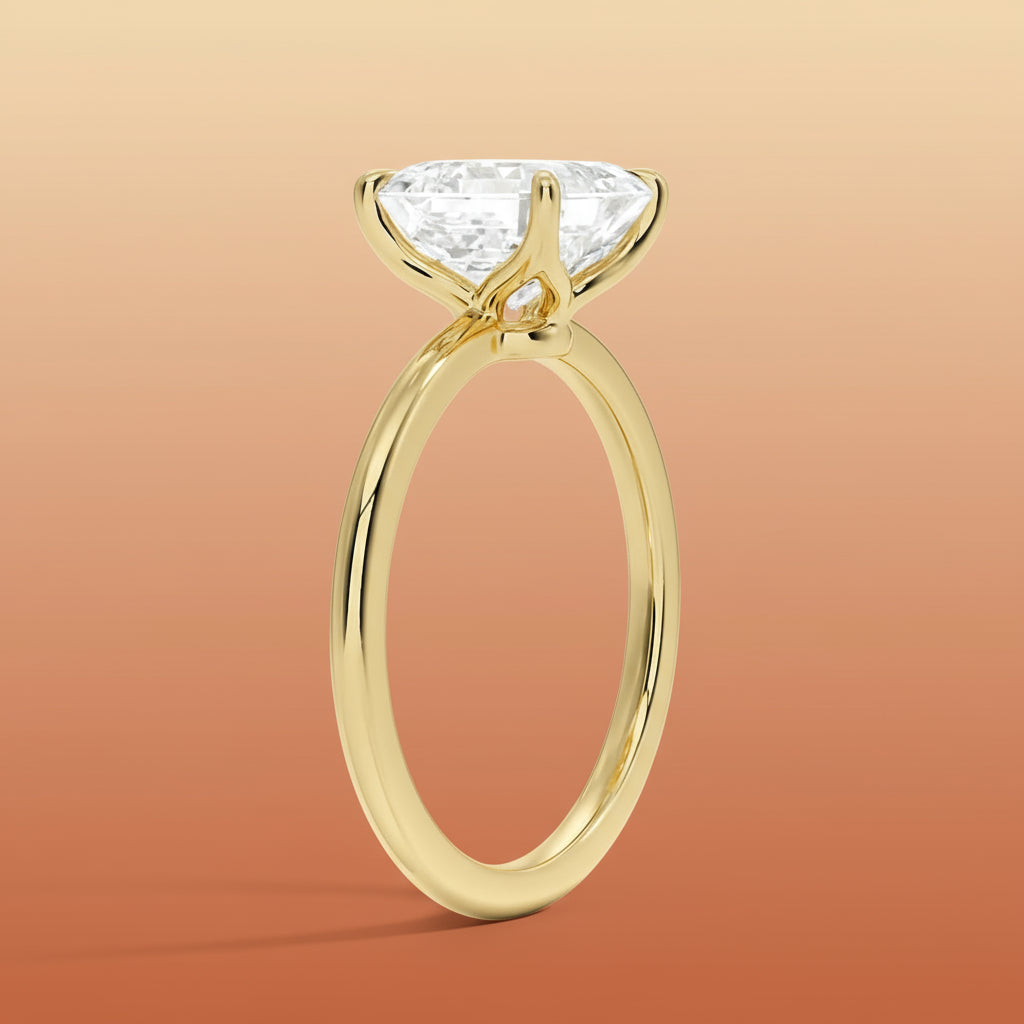 La Terra - Asshcher Cut Moissanite Engagement Ring