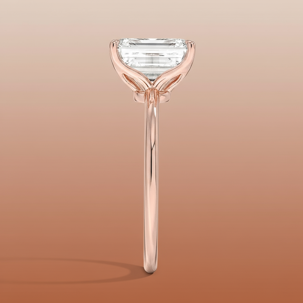 La Terra - Emerald Cut Moissanite Engagement Ring