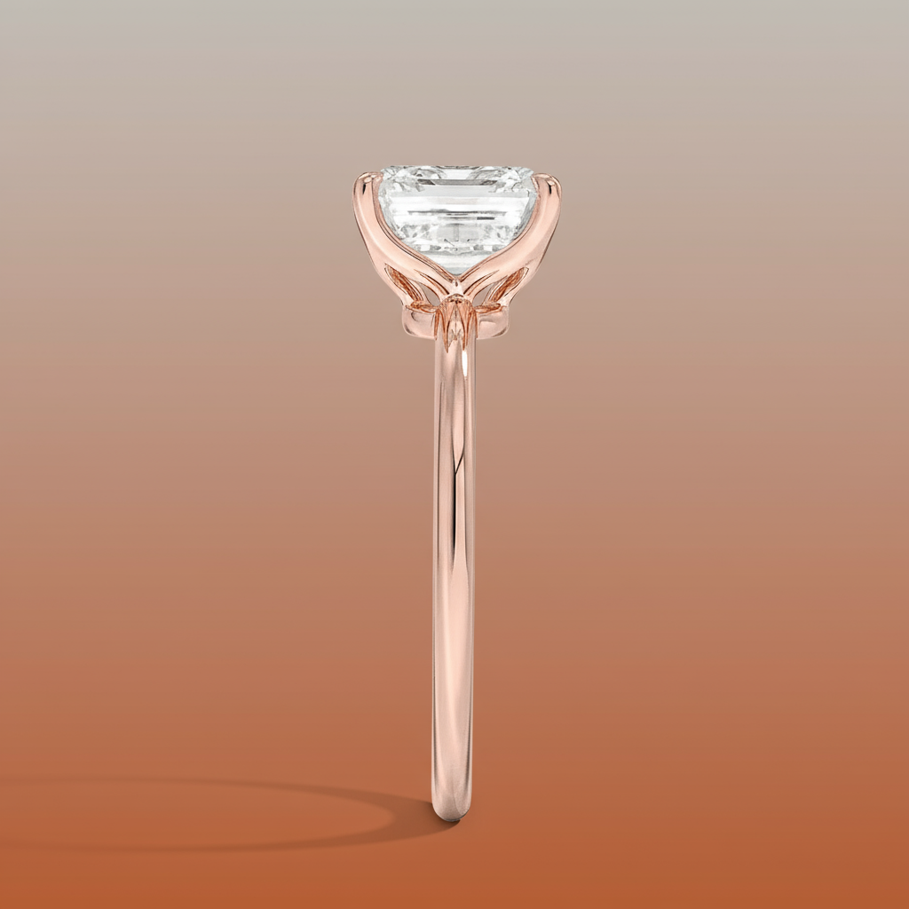 La Terra - Asshcher Cut Moissanite Engagement Ring