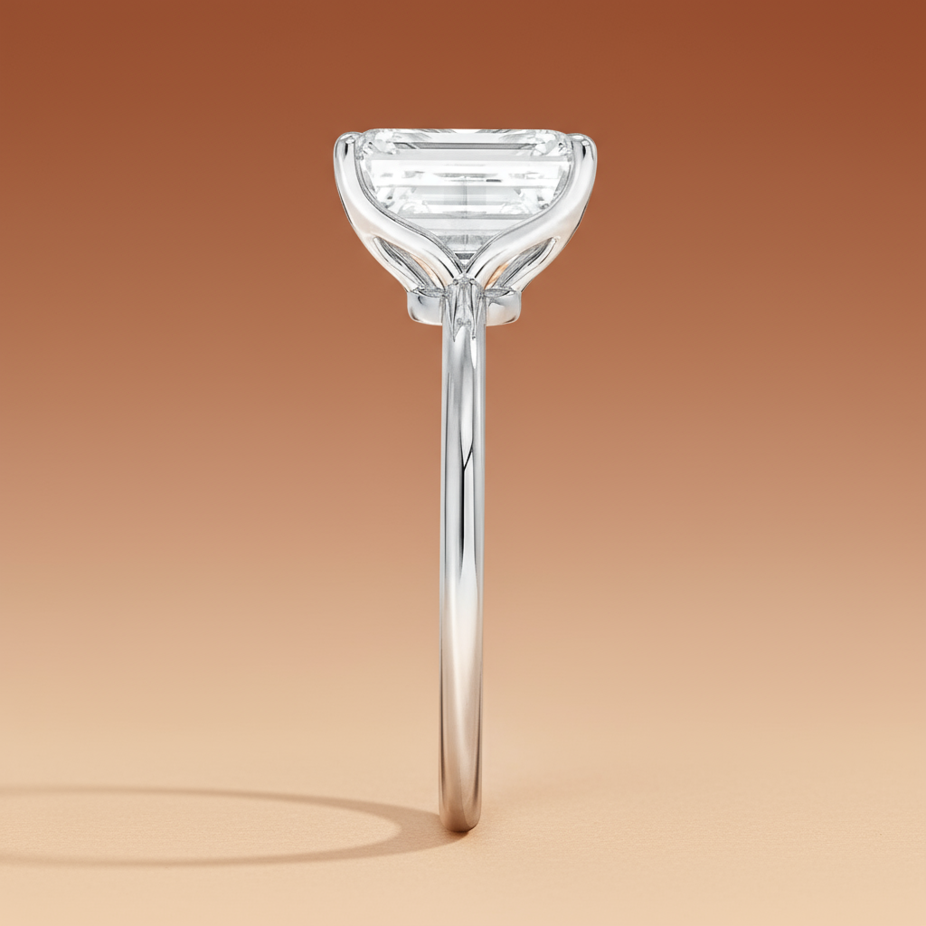 La Terra - Emerald Cut Moissanite Engagement Ring