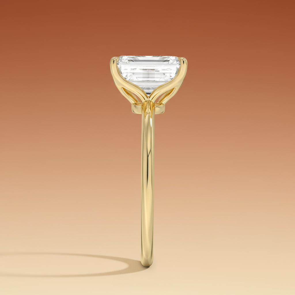 La Terra - Emerald Cut Moissanite Engagement Ring